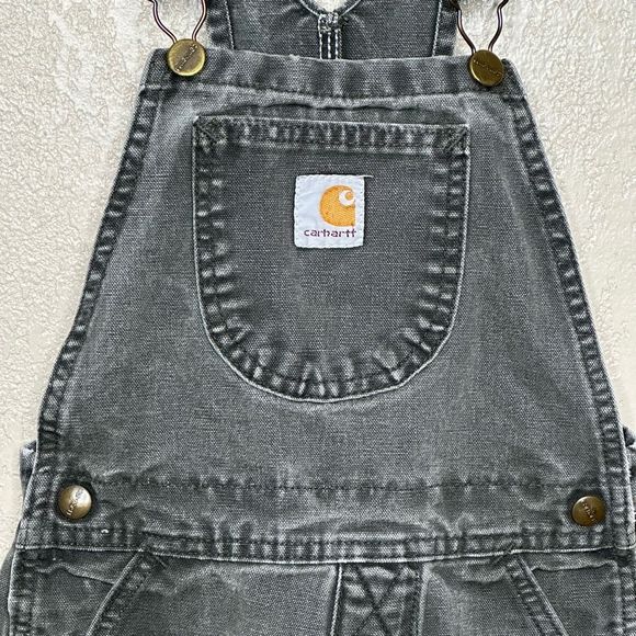 VTG Carhartt Overalls Size 5T Toddlers MOSS Green - Picture 3 of 7